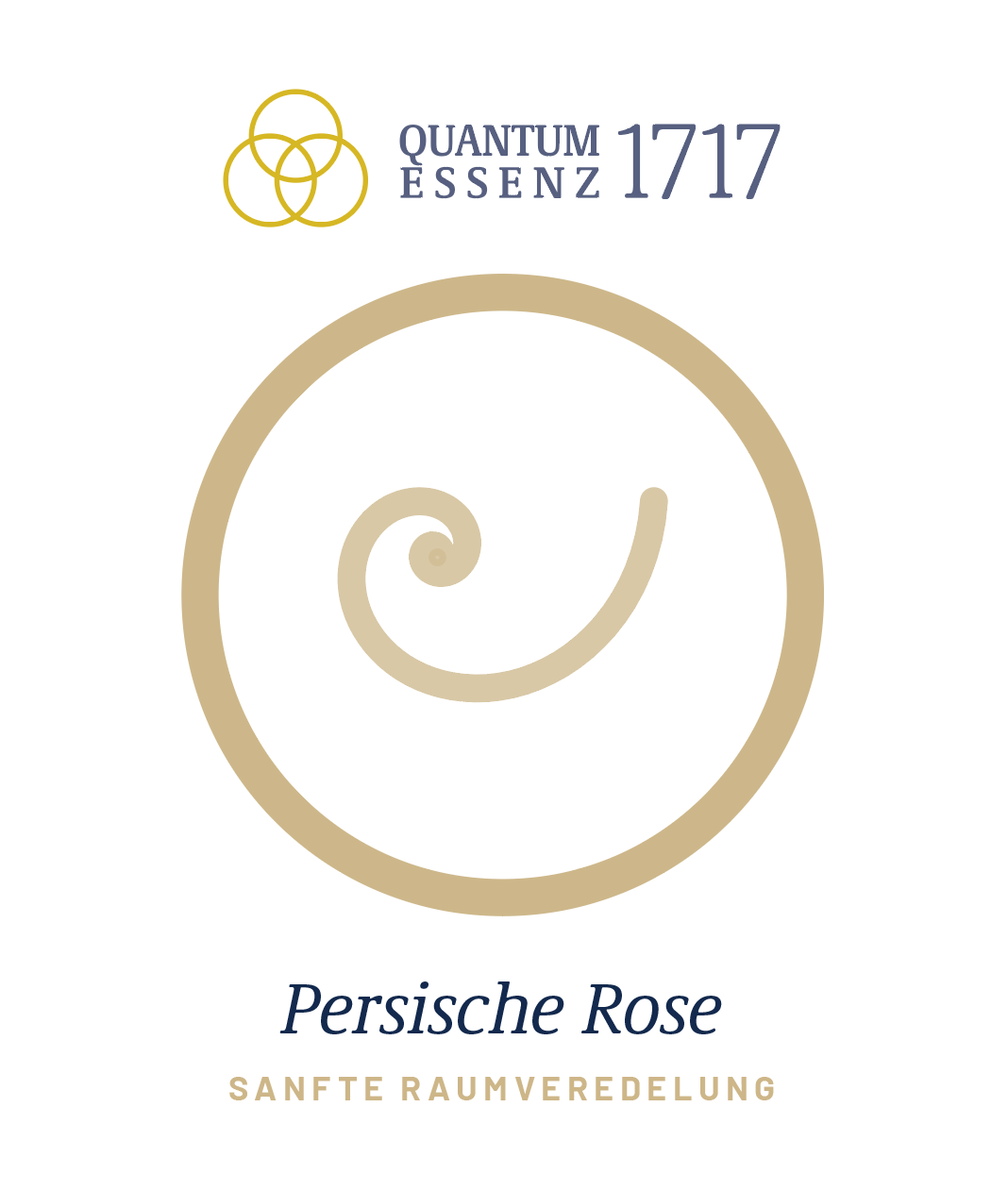 QUANTUM ESSENZ 1717 – Persische Rose · Sanfte Raumveredelung · Raumspray von QuantumSeele · Geometrie: Fibonacci-Spirale